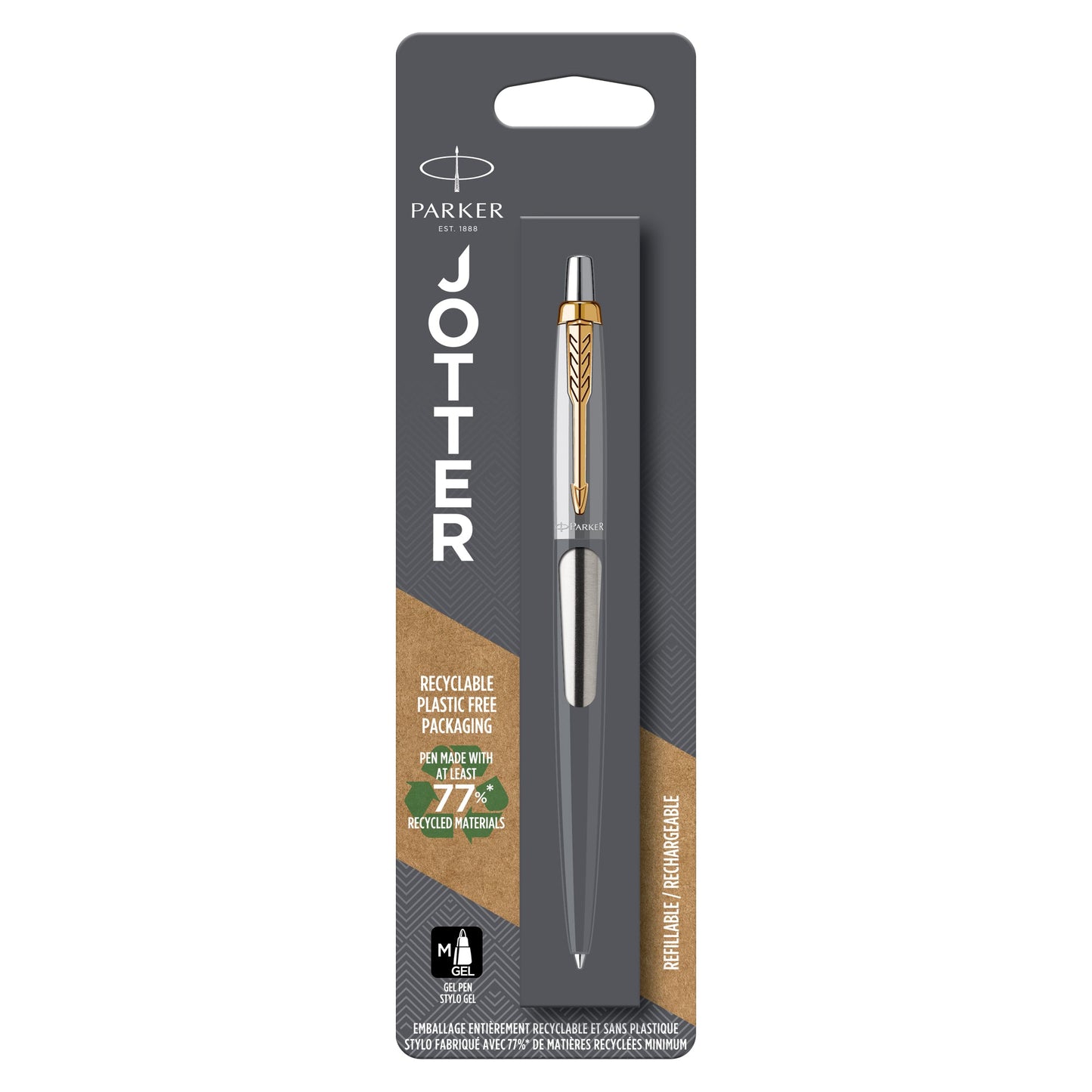 Parker Jotter Stainless Steel Gold Trim Gel Pen