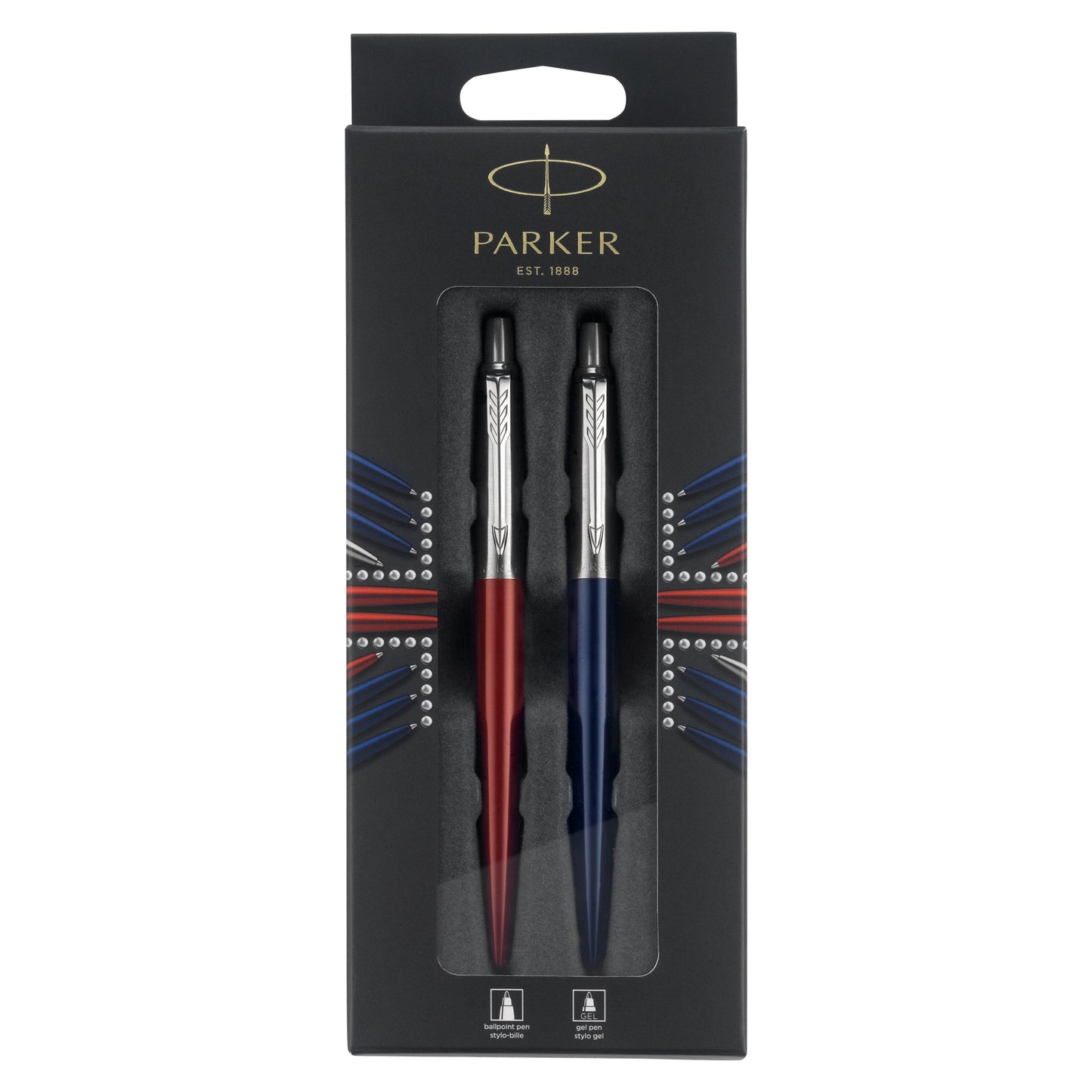 Parker Jotter London Duo Discovery Pack Red Kensington Ballpoint and Royal Blue Gel Pen