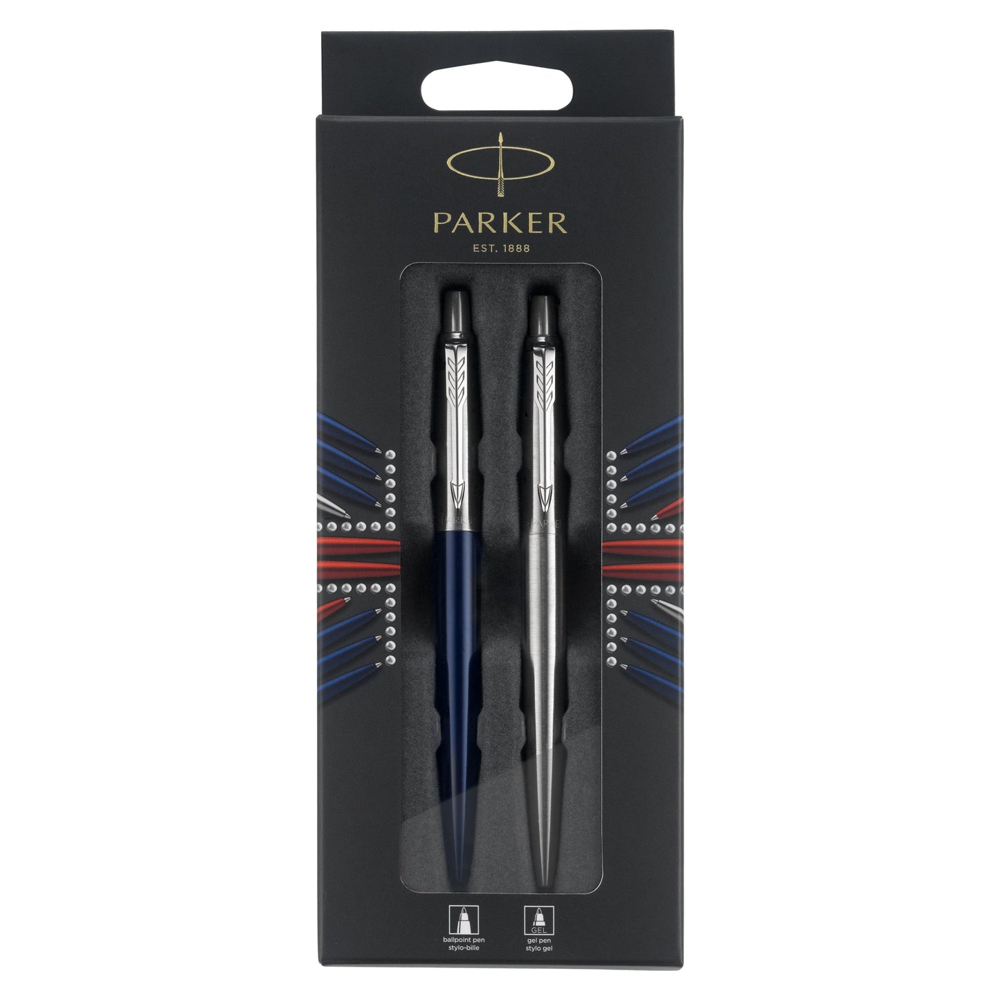 Parker Jotter London Duo Discovery Pack Royal Blue Ballpoint and Stainless Steel Gel Pen