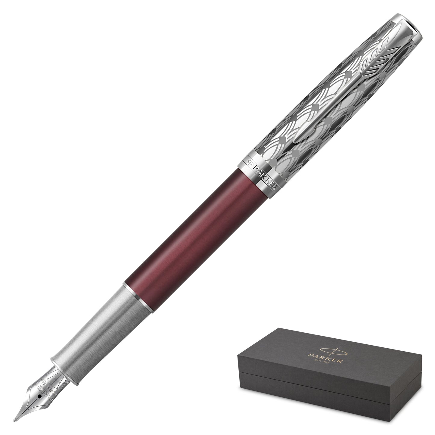 Parker Sonnet Metal Red Chrome Trim Fountain Pen