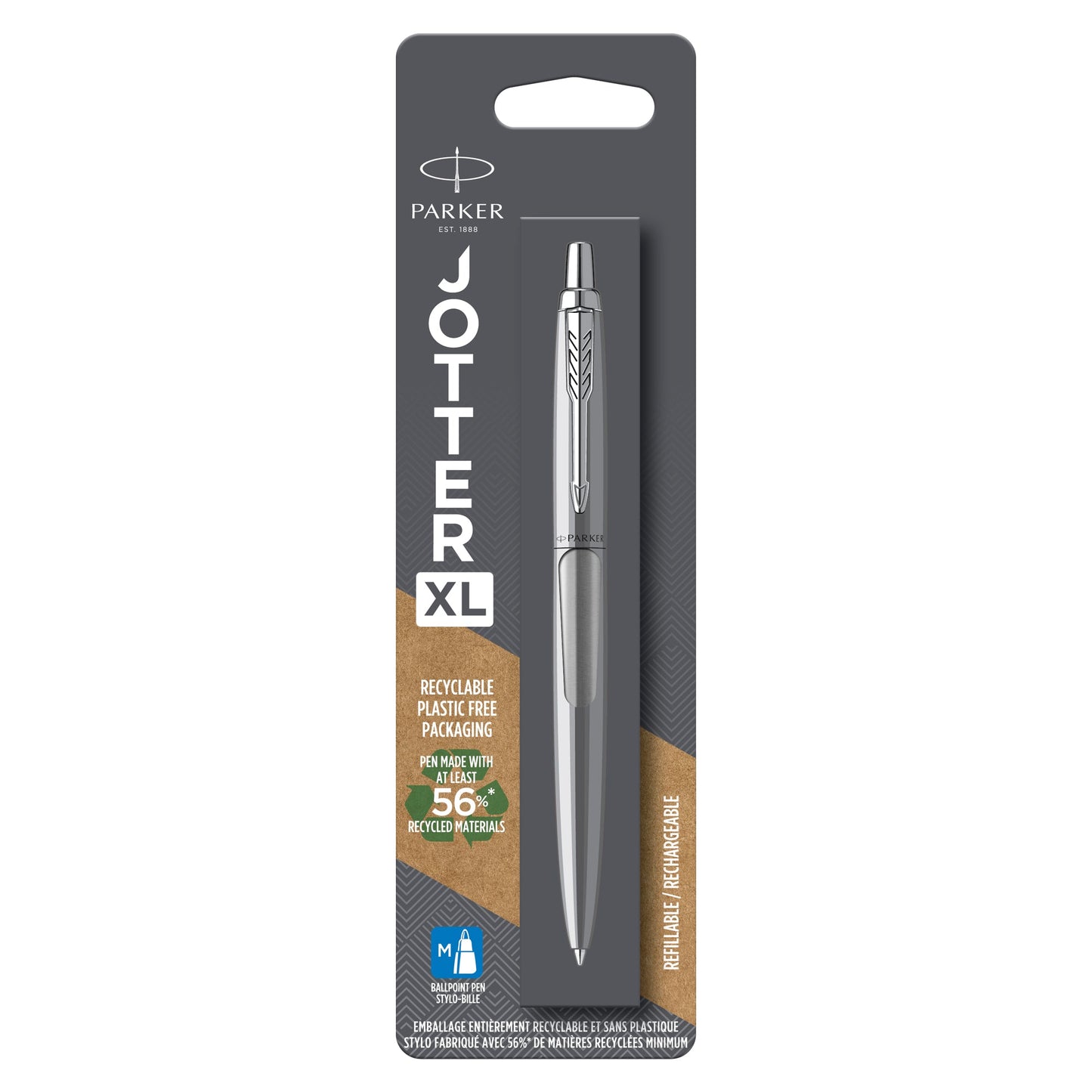 Parker Jotter XL Monochrome Stainless Steel Ballpoint Pen
