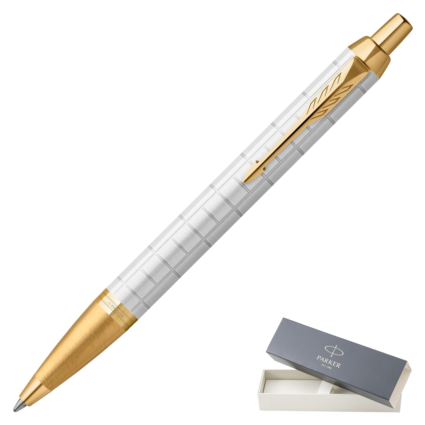 Parker IM Premium Pearl Gold Trim Ballpoint Pen