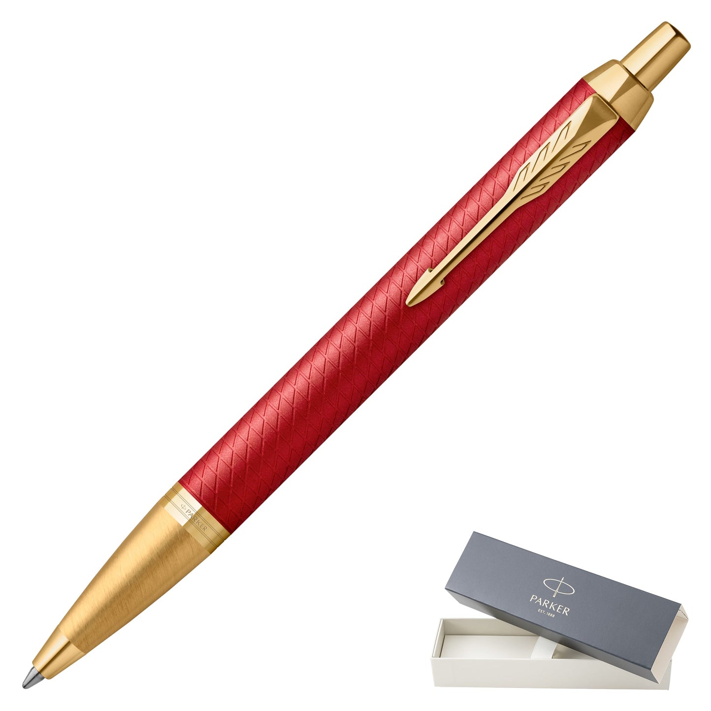 Parker IM Premium Red Gold Trim Ballpoint Pen