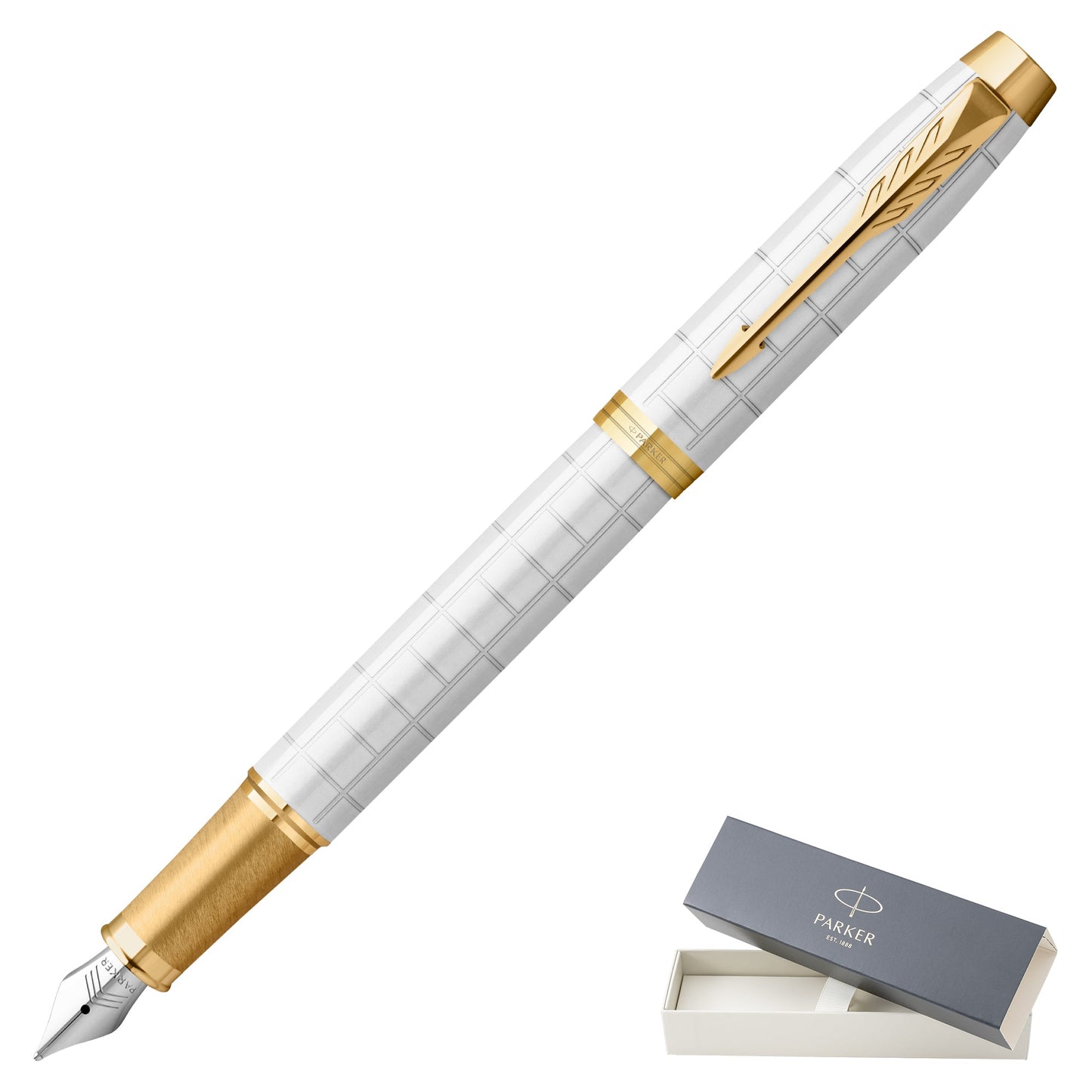Parker IM Premium Pearl Gold Trim Fine Point Fountain Pen