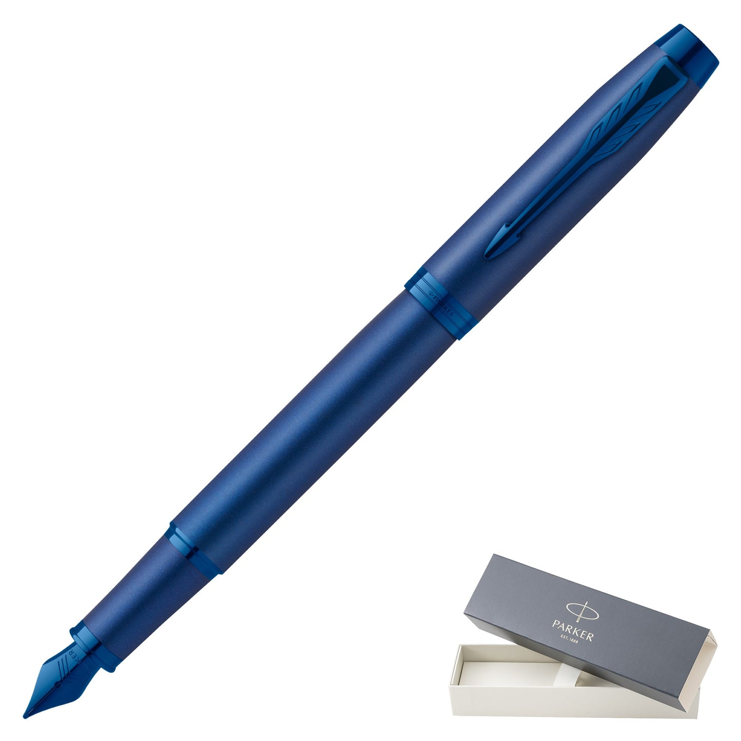 Parker IM Monochrome Blue Fountain Pen Medium Nib