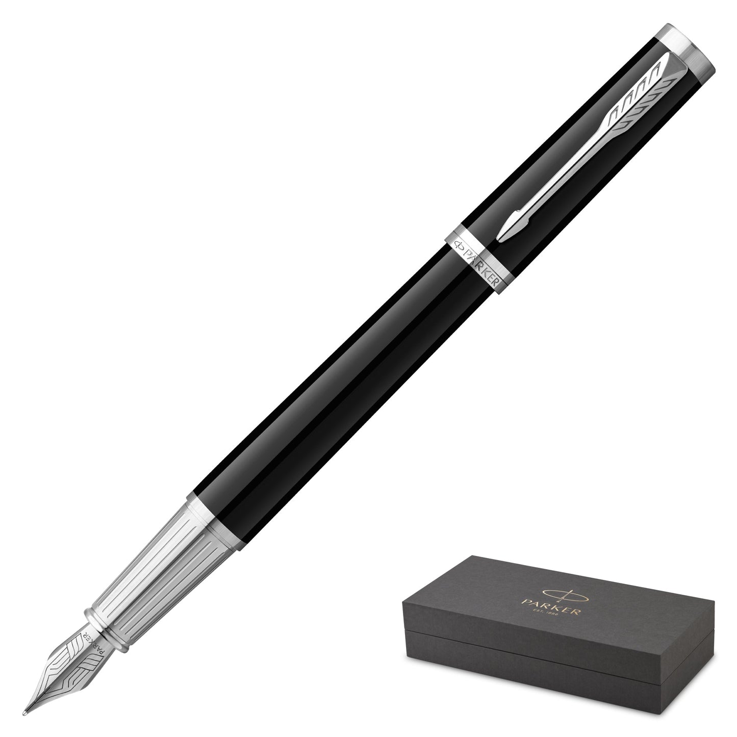 Parker Ingenuity Black Chrome Trim Fountain Pen Medium Nib