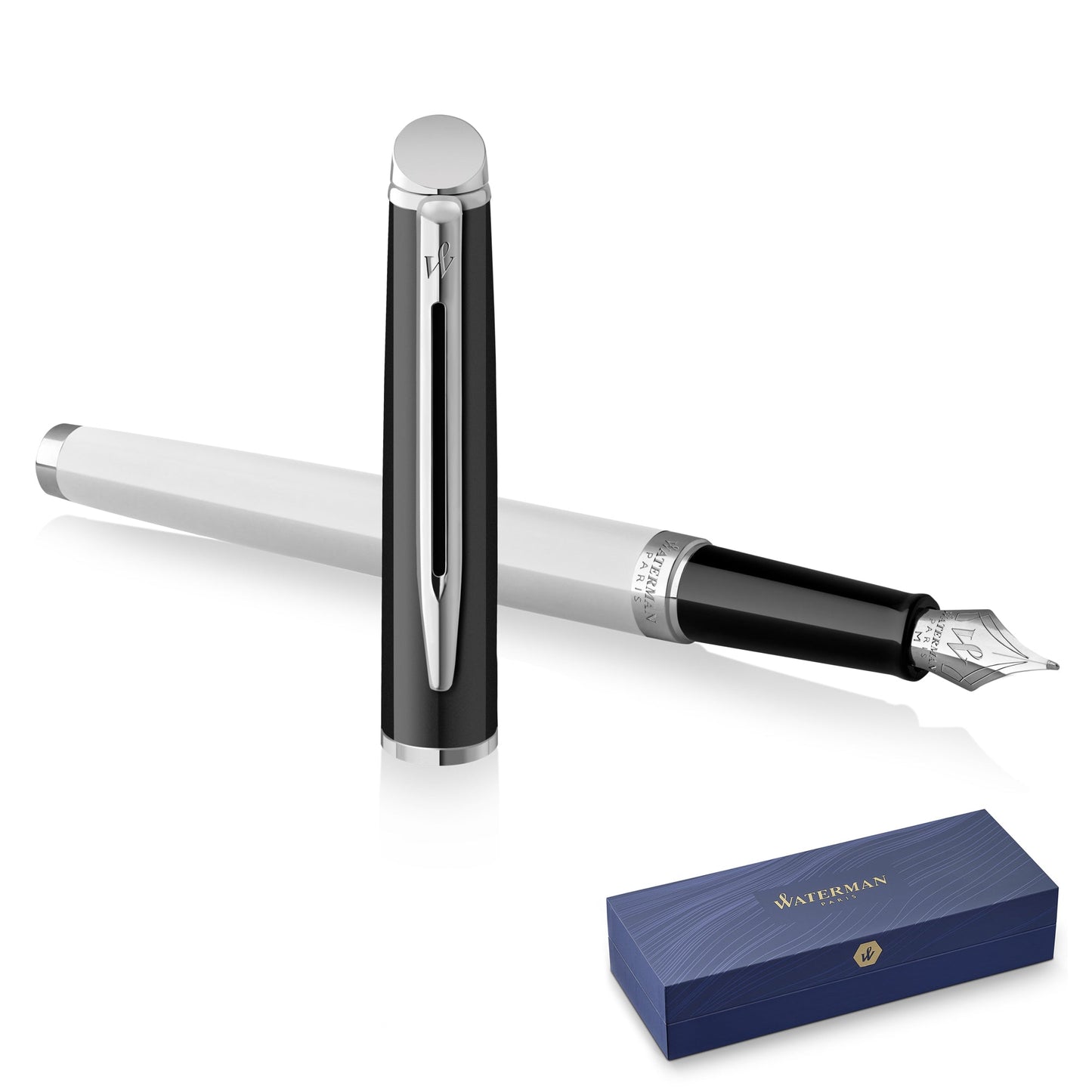 Waterman Hémisphère Color Block Black White Medium Point Fountain Pen