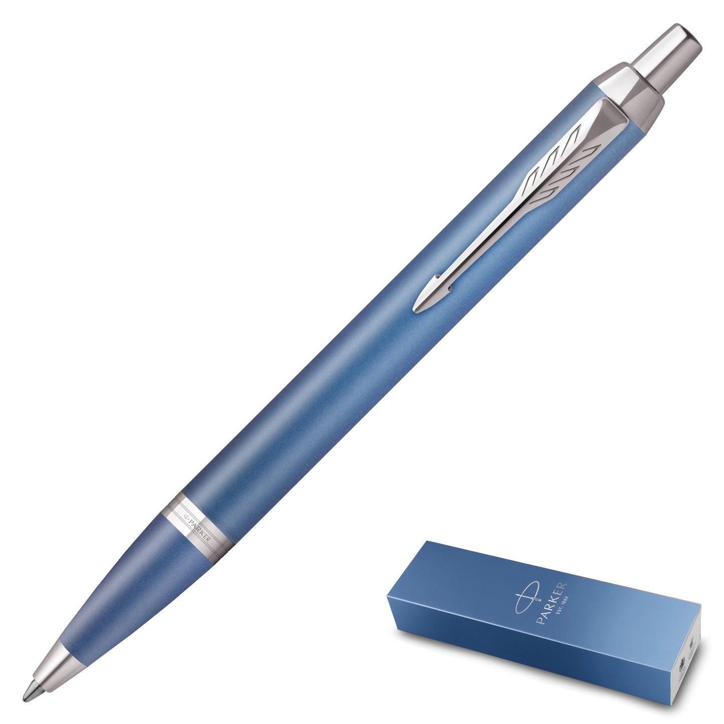 Parker IM Writing Rituals Ballpoint Pen - Peaceful Blue Gradient with Chrome Trim