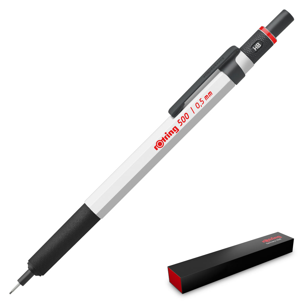 Rotring 500 White Mechanical Pencil 0.5mm Lead – Dayspring Distribution