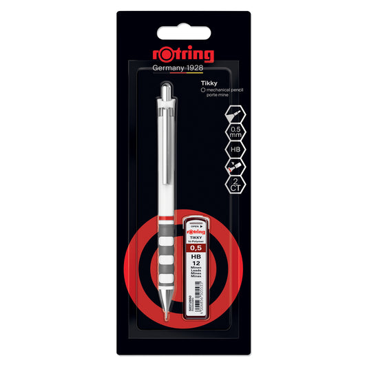 Rotring Tikky Set White Mechanical pencil 0.5 mm with HB lead refills