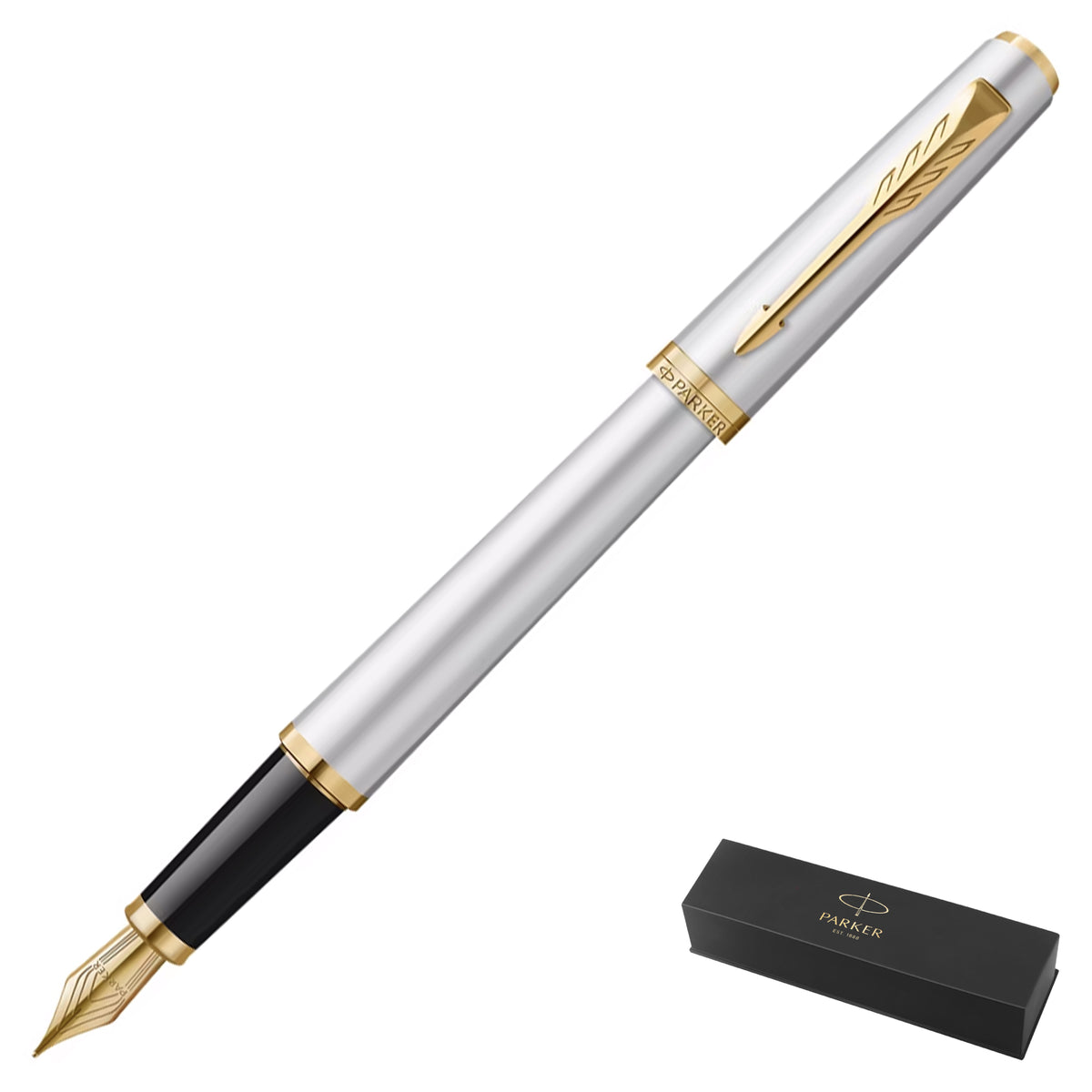 Parker Meridian Core Fountain Pen – Chrome Lacquer with Gold Trim