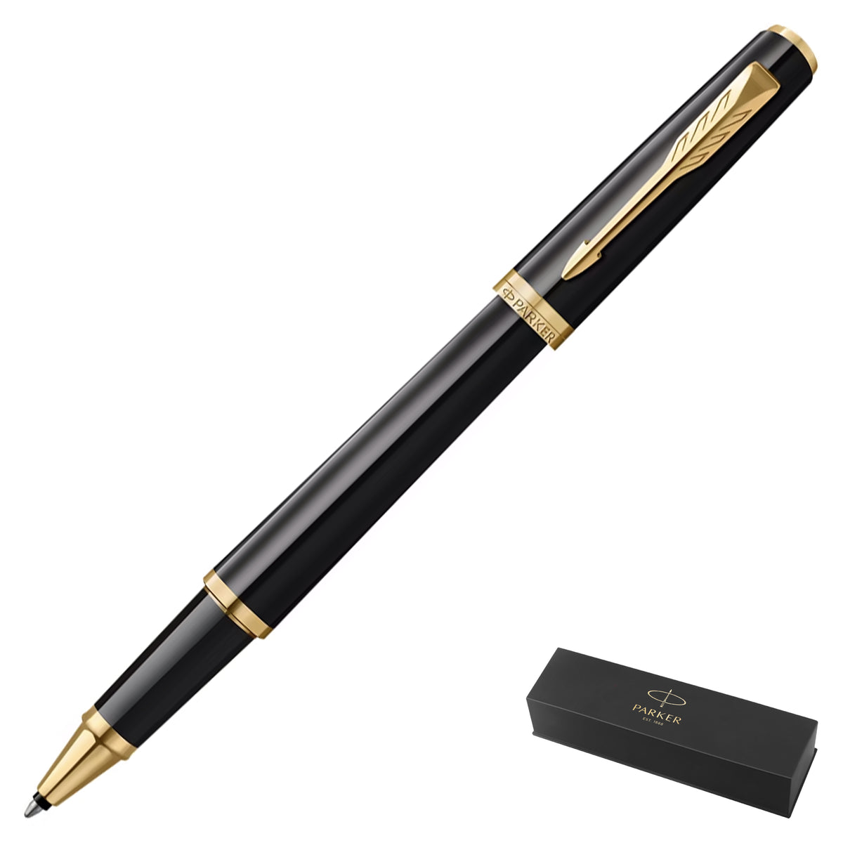 Parker Meridian Core Rollerball Pen – Black Lacquer with Gold Trim