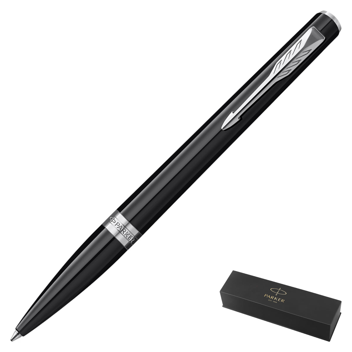 Parker Meridian Core Ballpoint Pen – Black Lacquer with Chrome Trim