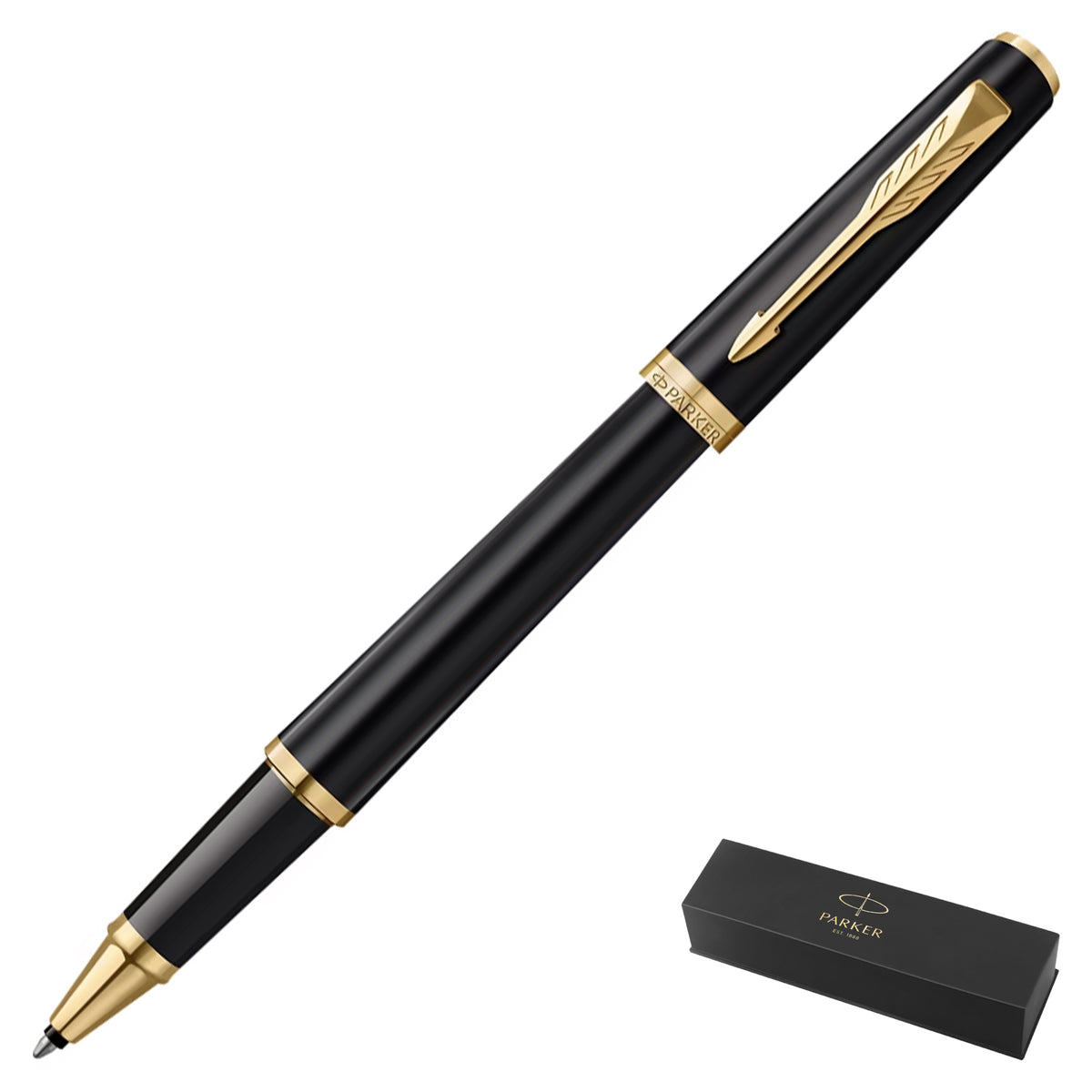 Parker Meridian Core Rollerball Pen – Matte Black Lacquer with Gold Trim