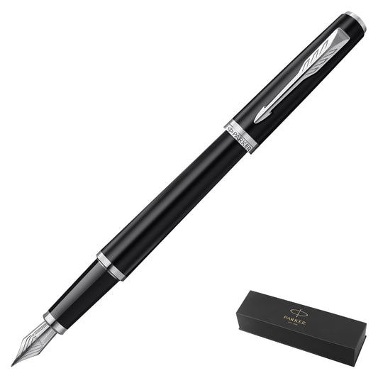 Parker Meridian Core Fountain Pen – Matte Black Lacquer with Chrome Trim