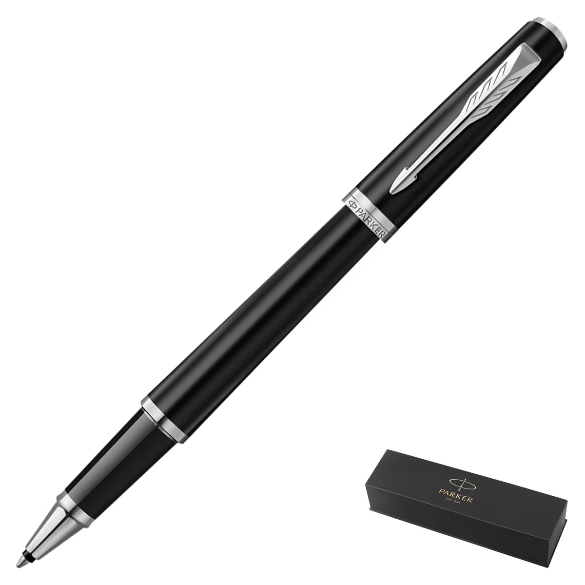 Parker Meridian Core Rollerball Pen – Matte Black Lacquer with Chrome Trim
