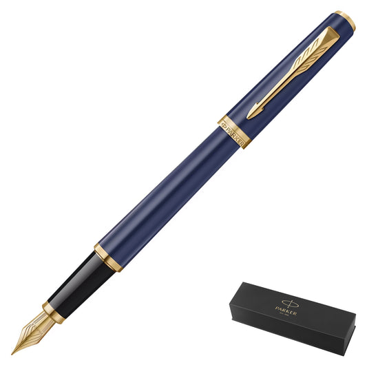 Parker Meridian Core Fountain Pen – Blue Lacquer with Gold Trim