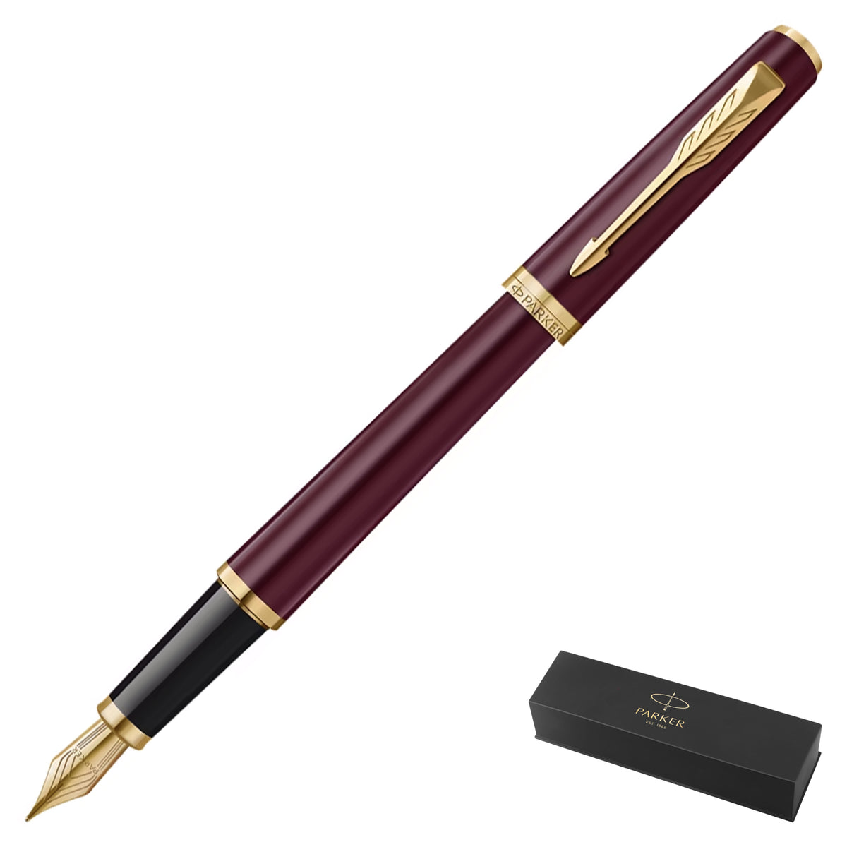 Parker Meridian Core Fountain Pen – Red Lacquer with Gold Trim