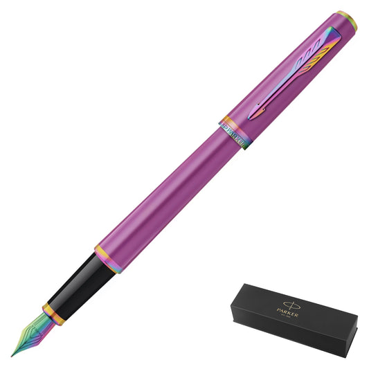 Parker Meridian Core Fountain Pen – Grape Lacquer with Rainbow Trim